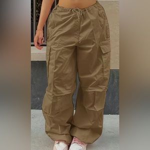 Y2K Low Waist Cargo Pants, Street Wear Drawstring